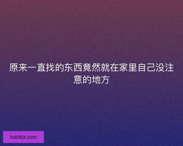 原来一直找的东西竟然就在家里自己没注意的地方