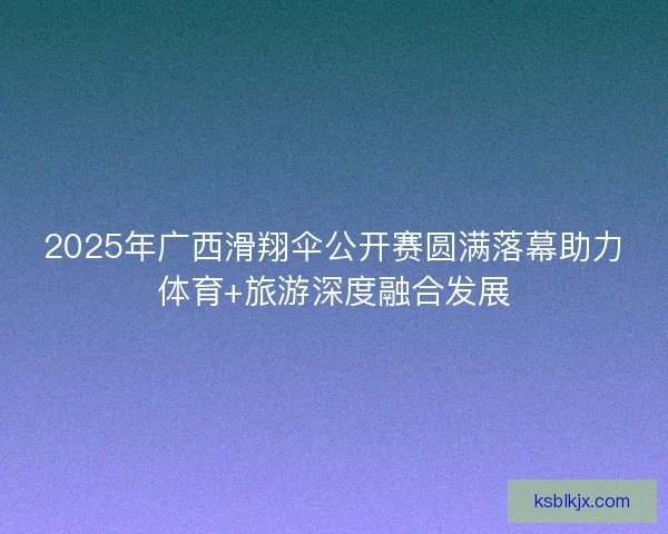 2025年广西滑翔伞公开赛圆满落幕助力体育+旅游深度融合发展